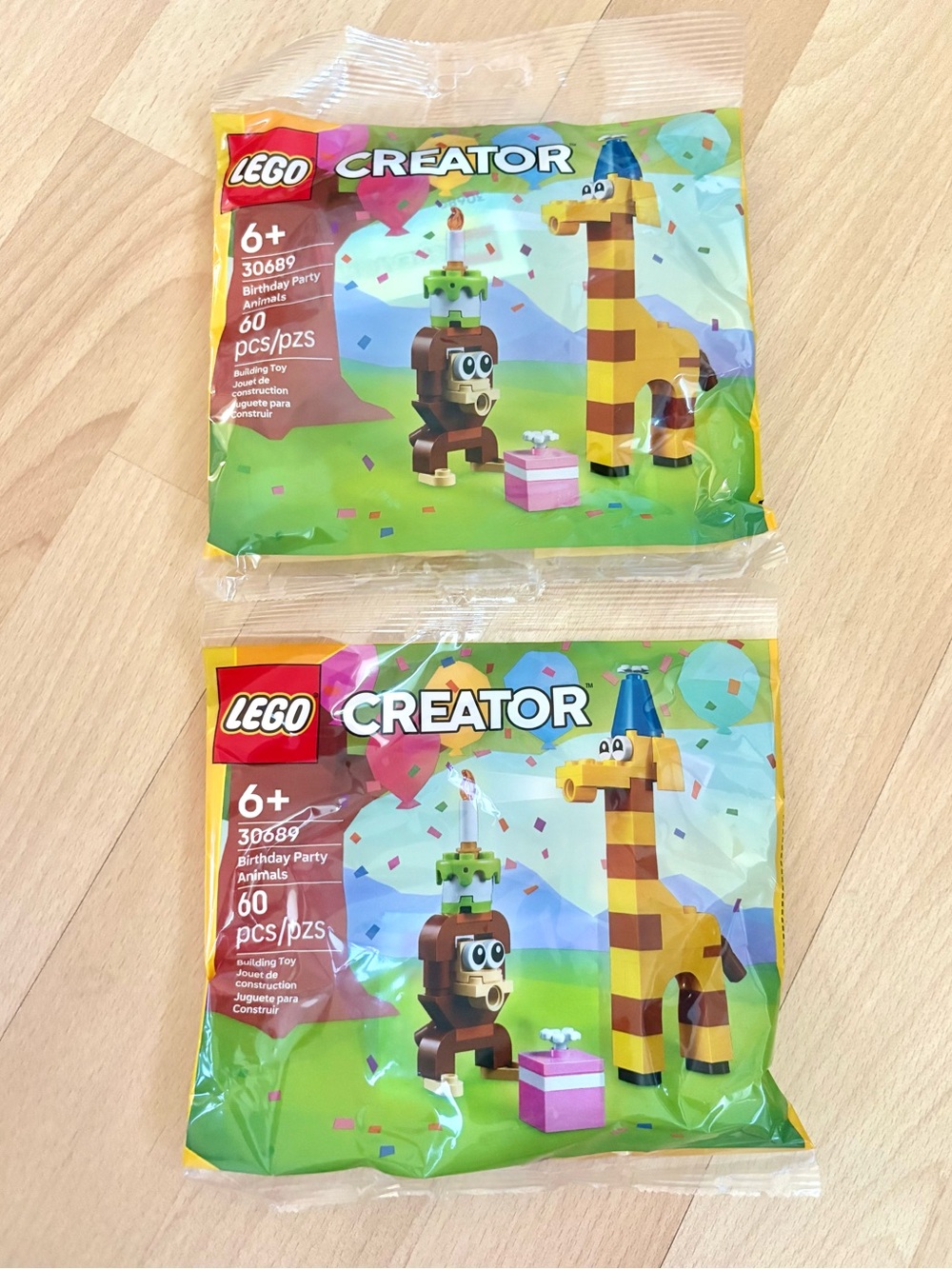2 x LEGO Creator Birthday Party Animals Set – Giraffe & Monkey Celebrating 30689